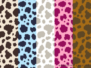 Cow Print Pattern Brushes for Procreate, cow print pattern in different colours