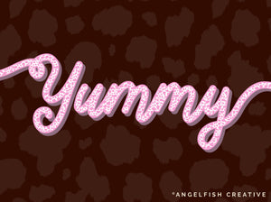 Cow Print Pattern Brushes for Procreate, yummy cow print lettering