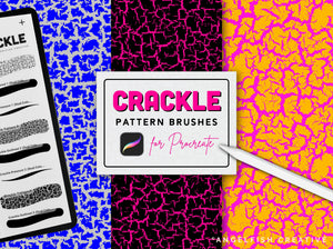 Crackle Pattern Brushes for Procreate, shattered crack brush set, title