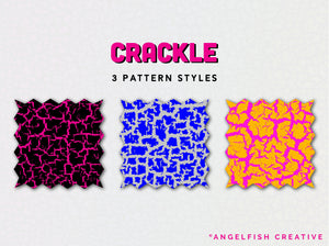 Crackle Pattern Brushes for Procreate, shattered crack brush set, 3 pattern styles