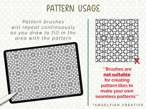Crochet Brush Set for Procreate | 16 Granny Square, Afghan Crochet Stamp & Pattern Brushes, pattern usage