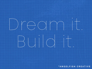 Dash Brush for Procreate: 5 dashed line brushes, dream it build it text design