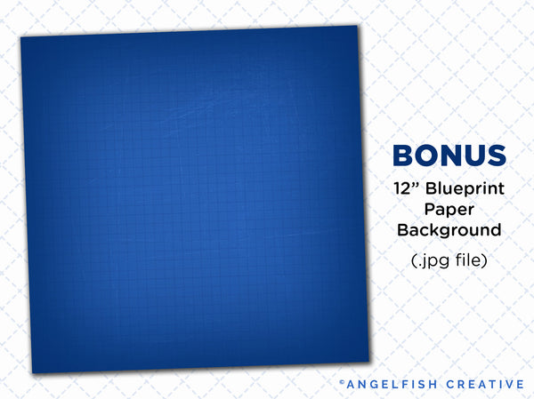 Dash Brush for Procreate: 5 dashed line brushes, title, blueprint background