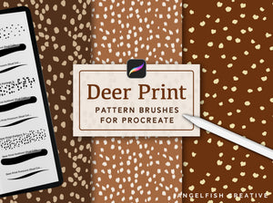 Deer Print Pattern Brushes for Procreate, fawn spots brush set, title