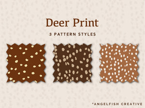 Deer Print Pattern Brushes for Procreate, fawn spots brush set, pattern styles