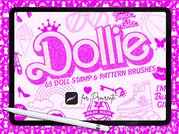 Dollie 65 Doll Stamp and Pattern Brushes for Procreate, title