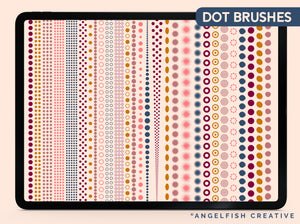Dots & Dashes Procreate Brush Set | 80 Dotted Dash Border Line Brushes, dot brushes