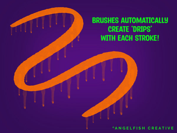 Drip Brush Set for Procreate | dynamic dripping lettering brushes, creates drips with each stroke