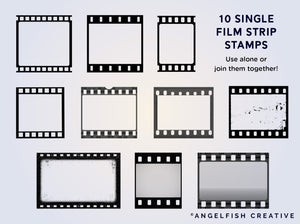 Film Strip Brush Set for Procreate | Photo Picture Strips Frame stamps brushes, single stamps