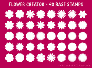 Flower Creator Brush Set for Procreate: botanical floral stamps, base stamps