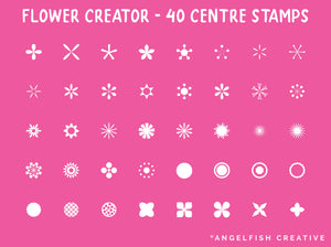 Flower Creator Brush Set for Procreate: botanical floral stamps, centre stamps