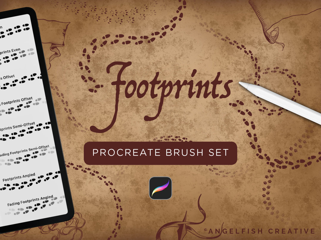 Footprints Procreate Brush Set, magical inspired brushes, title