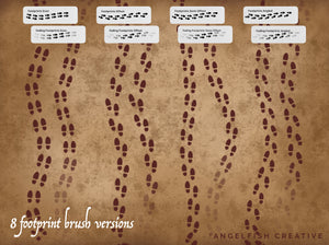 Footprints Procreate Brush Set, magical inspired brushes, brush versions