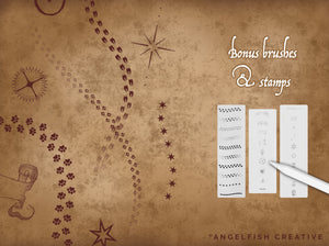 Footprints Procreate Brush Set, magical inspired brushes, bonus stamps