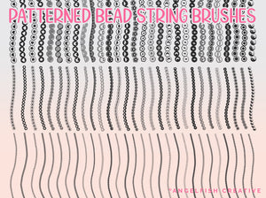 Friendship Bracelet Drawing Kit Procreate Brush Set | Alphabet Letter & Patterned Bead Stamps, patterned bead string brushes