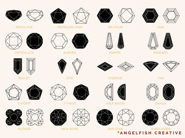 Gemstones, 120 Stamp Brushes for Procreate | crystal jewelry diamond cut gems, designs page 3