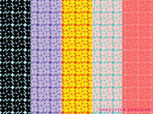 Geometric Patterns Procreate Brush Set | 100 Seamless Print Design Brushes, pattern in different colors