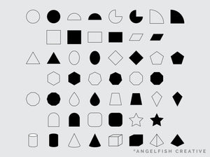 Geometric Shapes Procreate Brush Set | 50 Shape Stamp Brushes, stamp shapes