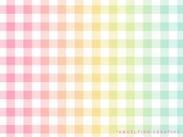 Gingham Brush for Procreate | Tablecloth Plaid Check Seamless Pattern Brush, rainbow gradient pattern