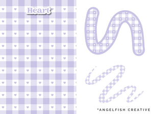 Gingham Pattern Brushes for Procreate: buffalo check seamless patterns, heart pattern brush styles