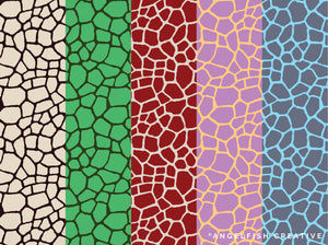 Giraffe Print Brush Set for Procreate | 6 Giraffe Animal Print Brushes, pattern in different colours