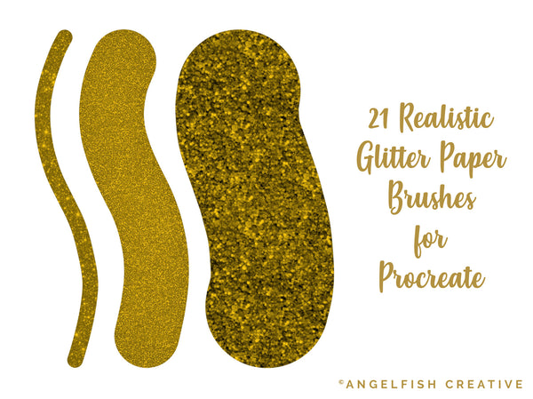 Glitter Paper Procreate Brush Set, 21 glittery texture brushes, 21 realistic brushes