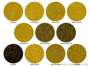 Glitter Paper Procreate Brush Set, 21 glittery texture brushes, paper swatches page 1