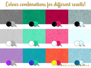 Glitter Paper Procreate Brush Set, 21 glittery texture brushes, colour combinations