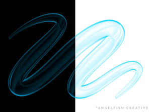 Glossy Bubbles Brush Set for Procreate: 50 Brushes, 3D transparent lettering, bubble on dark and light backgrounds