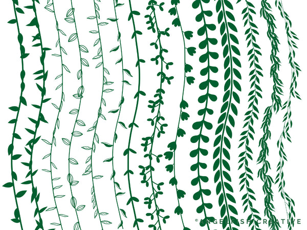 Greenery Wreath Procreate Brush Set, 80 Leaf Vine Brushes, brushes page 1