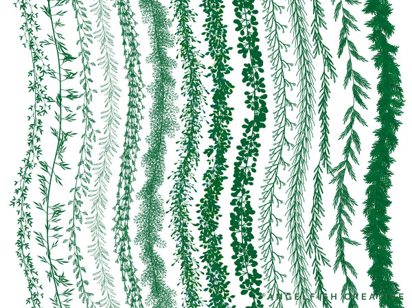 Greenery Wreath Procreate Brush Set, 80 Leaf Vine Brushes, brushes page 3