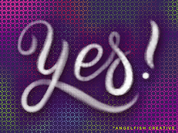 Dynamic Halftone Procreate Brush Set - 36 texture screen dot pattern brushes, yes halftone lettering