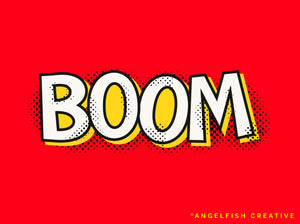 Dynamic Halftone Procreate Brush Set - 36 texture screen dot pattern brushes, boom comic lettering