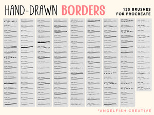 Hand-drawn Border Procreate Brush Set, 150 Line Pattern Designs, brush screenshot