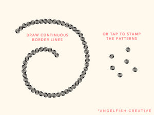 Hand-drawn Border Procreate Brush Set, 150 Line Pattern Designs, to ways to use brushes