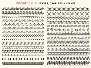 Hand-drawn Border Procreate Brush Set, 150 Line Pattern Designs, border styles page 3