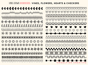Hand-drawn Border Procreate Brush Set, 150 Line Pattern Designs, border styles page 4