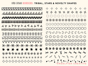 Hand-drawn Border Procreate Brush Set, 150 Line Pattern Designs, border styles page 5