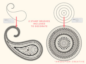 Hand-drawn Border Procreate Brush Set, 150 Line Pattern Designs, border styles page 1, stamps to decorate