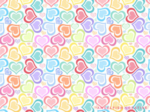 Heart Patterns Brush Set for Procreate | 50 Seamless Pattern Brushes, rainbow heart pattern