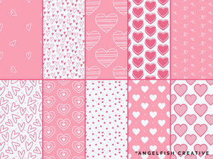 Heart Patterns Brush Set for Procreate | 50 Seamless Pattern Brushes, patterns page 3