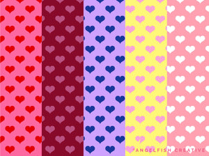 Heart Patterns Brush Set for Procreate | 50 Seamless Pattern Brushes, background colours