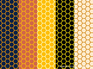 Honeycomb Brush for Procreate | Seamless Hexagon Pattern Brush, pattern in different colors