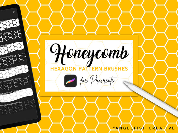 Honeycomb Brush for Procreate | Seamless Hexagon Pattern Brush, title