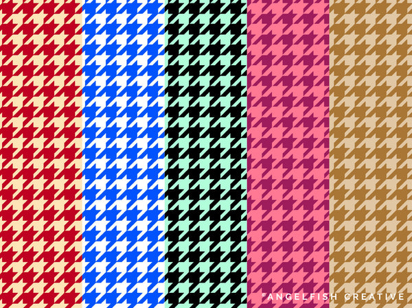 Houndstooth Brush for Procreate | Plaid Check Fabric Seamless Pattern Brush, pattern in different colours