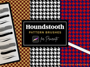 Houndstooth Procreate Brush, seamless fashion fabric pattern, title