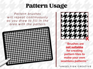 Houndstooth Procreate Brush, fashion fabric pattern, pattern usage