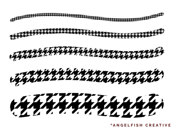 Houndstooth Procreate Brush, seamless fashion fabric pattern, brush sizes