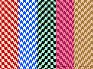 Houndstooth Procreate Brush, seamless fashion fabric pattern, pattern in different colours