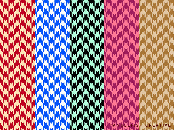 Houndstooth Procreate Brush, seamless fashion fabric pattern, pattern in different colours